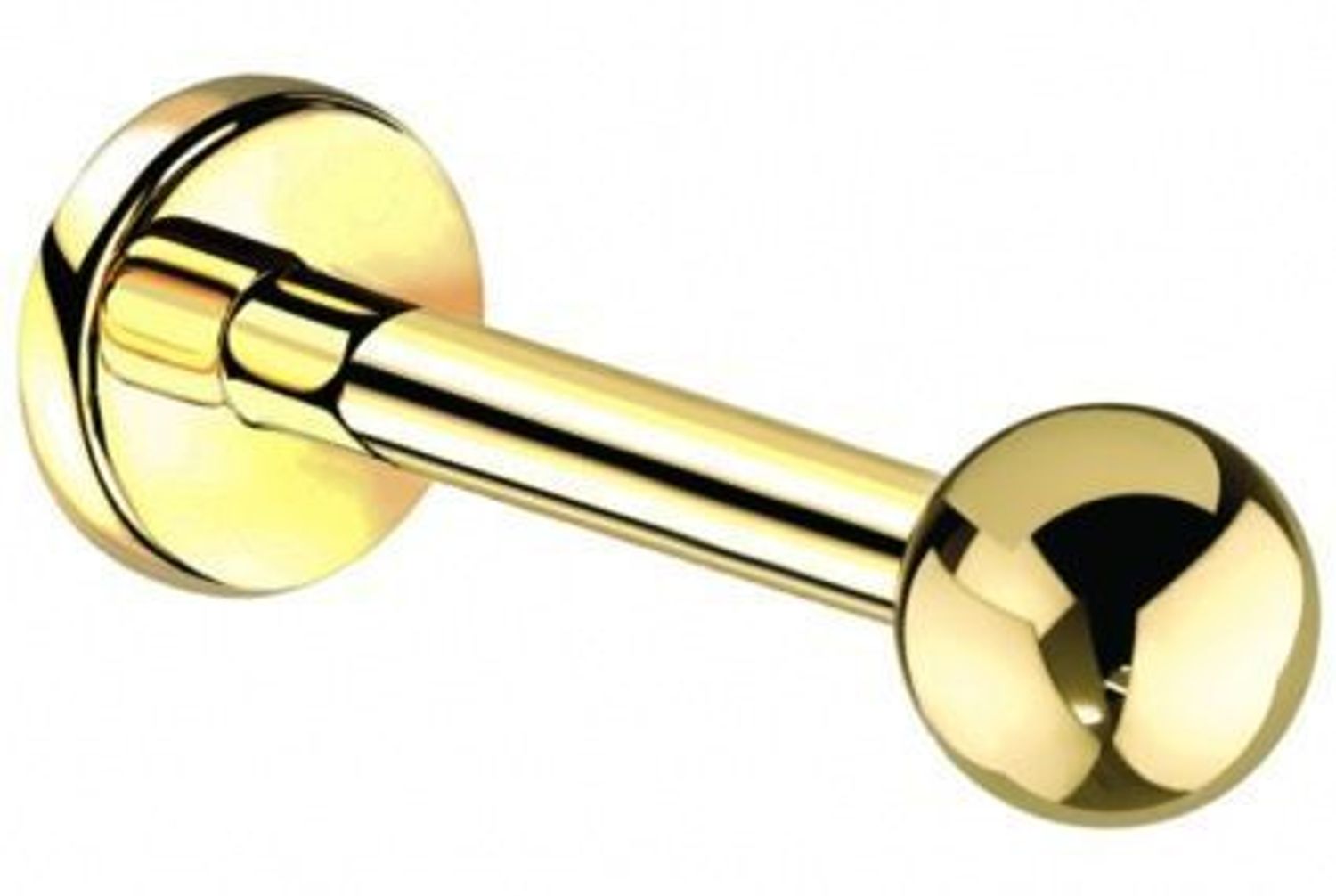 Złoty tytanowy labret z kulką DIA-PW407 AG – minimalistyczny kolczyk PVD Gold.jpg